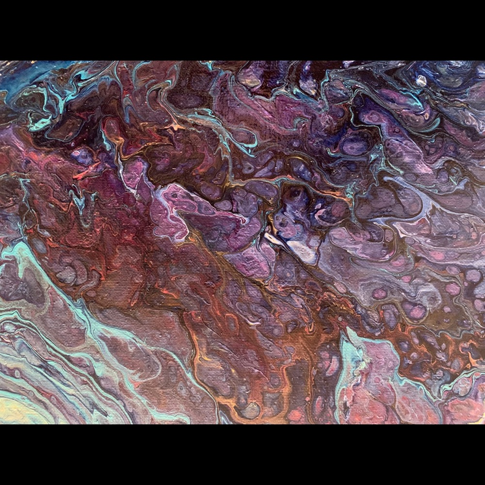 “Darkness” Original Pour Painting on canvas